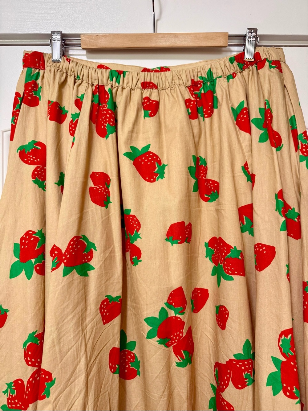 Anthropologie Maeve Jacie Poplin Maxi Skirt in Strawberry Print XL - Picture 9 of 11